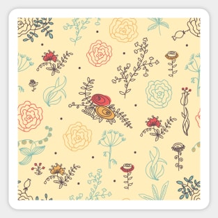 Elegance Seamless pattern with flowers Sticker